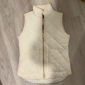 J. Crew Cream Quilted Vest